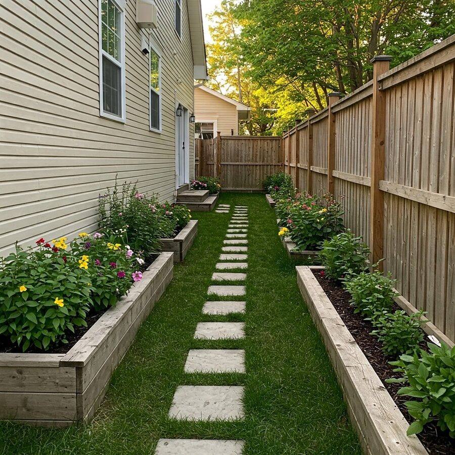 Walkway and bed cleanup example