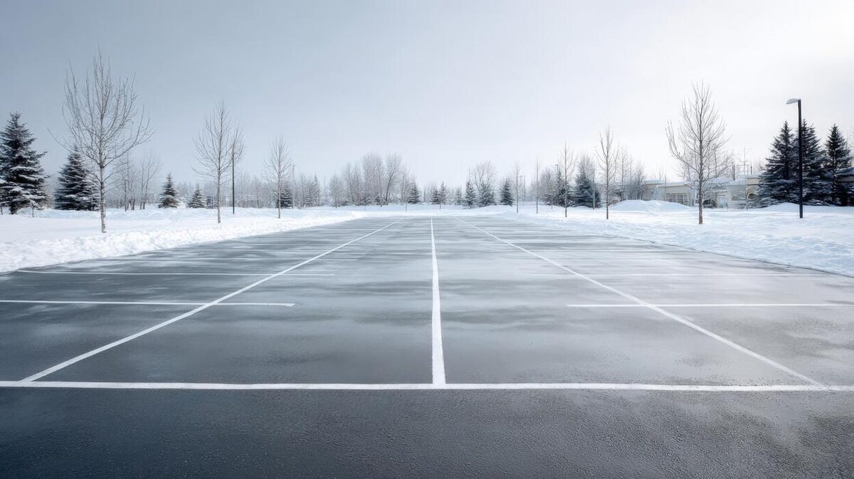 Winter lot and driveway snow example